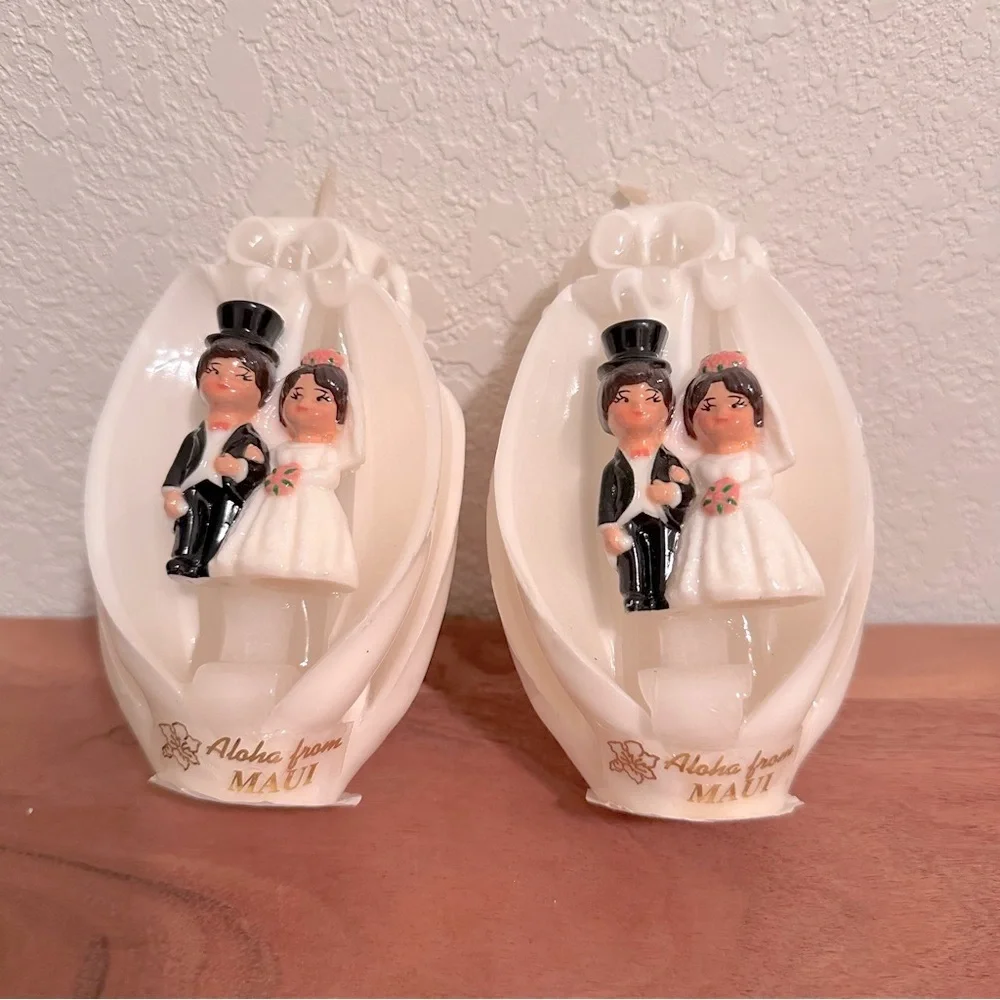 New Handmade Wedding Couple Candle Set